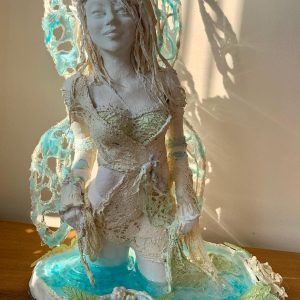 ‘Ondine’ Water Sprite Mixed Media Unique Sculpture 31cm