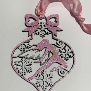 Hand Crafted B&W Christmas Fairy Bauble – Pink