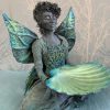 Unique Sitting Fairy Trinket Dish/Crystal Holder Green - Image 3