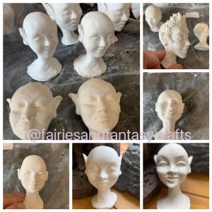 Hand made Plaster Fairy head for crafting