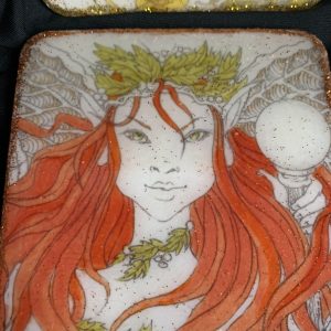 Unique set of 4 Fairy coasters Hand Painted, Resin coated