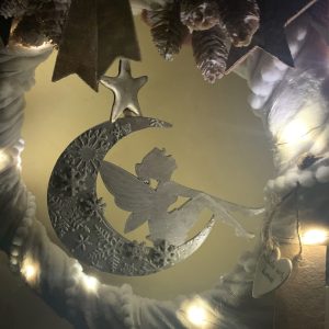 Handmade Fairy & Moon Wreath 30cm with lights