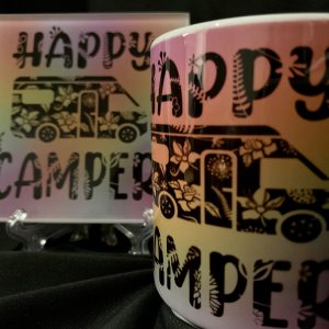 Happy Camper 10oz Mug & Glass Coaster – Campervan