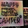 Happy Camper 10oz Mug & Glass Coaster - Campervan - Image 3