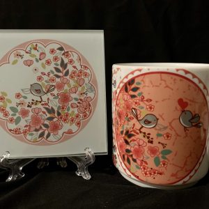 Unique designs, 10oz Bird pattern Mug & Glass Coaster