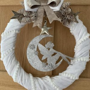 Handmade Fairy & Moon Wreath 30cm with lights