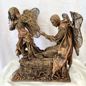 Unique handcrafted sculpture “Until Forever Falls Apart” Fairies