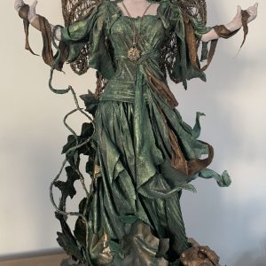 Gaia, Goddess of Earth mixed media sculpture. Powertex, recycled fabric.