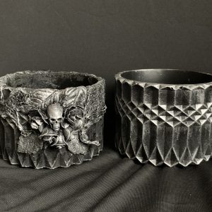 Rustic hand cast plant pot Gothic