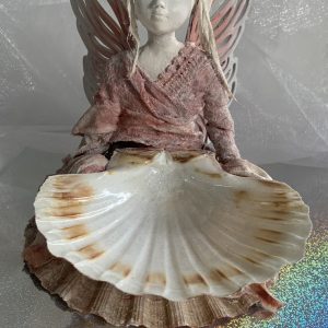 Unique Scottish scallop shell fairy crystal/trinket dish handmade